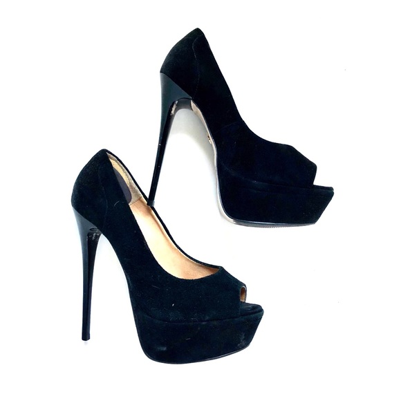 Kurt Geiger Shoes | Black Suede Kurt Geiger Sexy Platform Heels Sz 7 | Poshmark